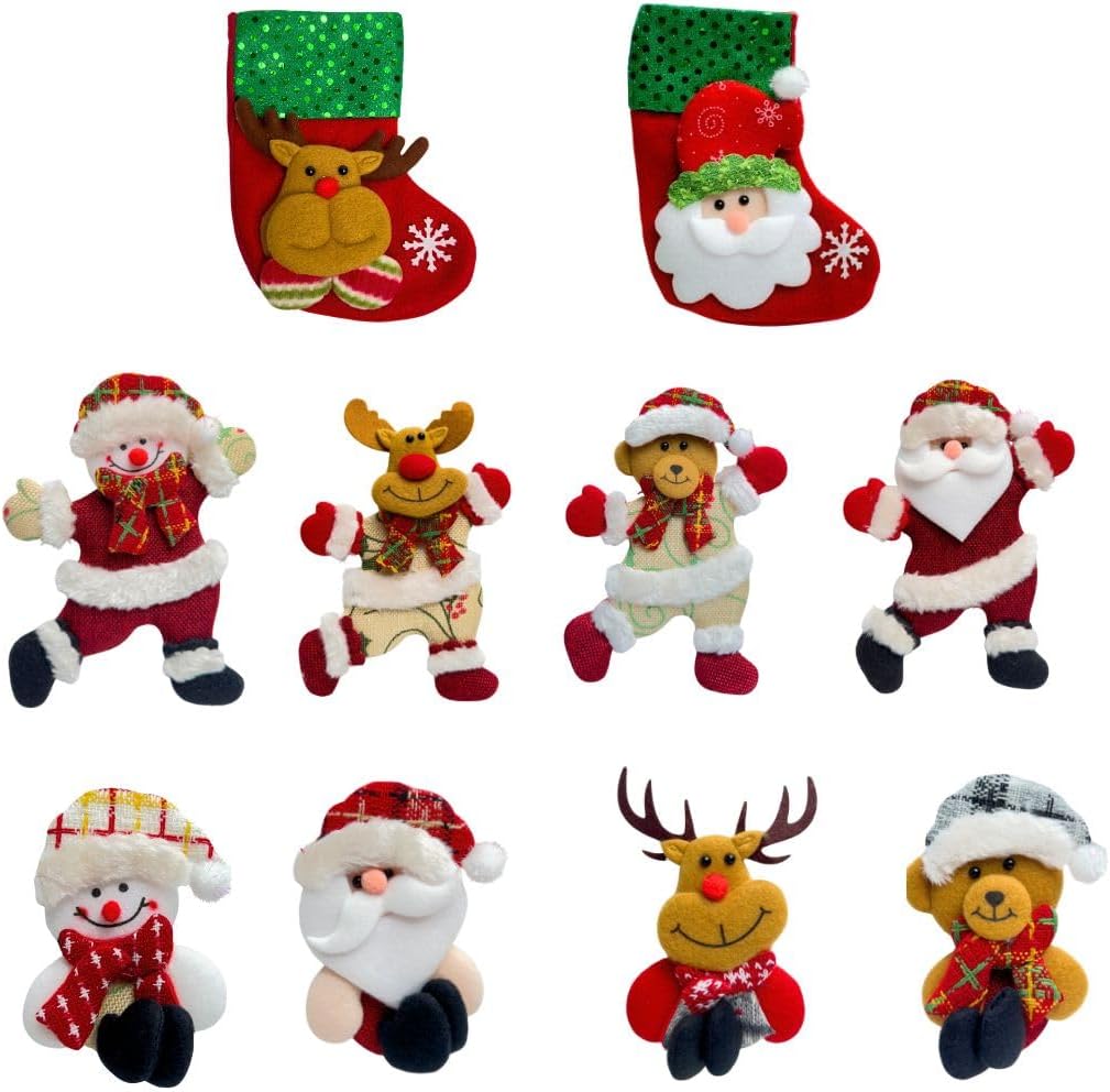Kit 10 Pendentes Pelúcia Enfeite Árvore de Natal 1