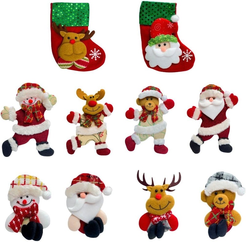 Kit 10 Pendentes Pelúcia Enfeite Árvore de Natal 1