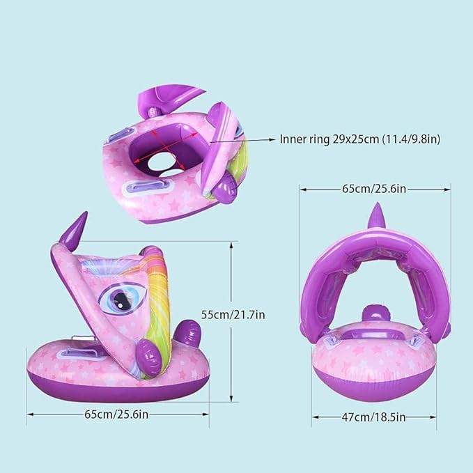 Boia de Piscina para Bebês com Dossel 4