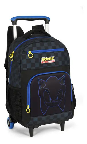 Kit Escolar de Rodinhas Sonic Quadriculada Luxcel 2