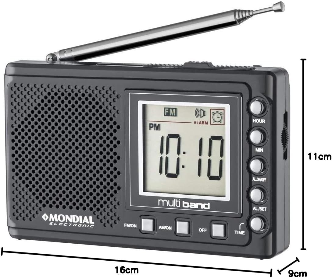 Rádio Portátil Multi Band Mondial 5