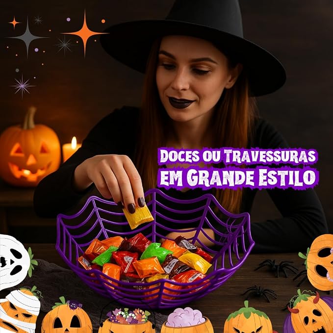 Bandeja Halloween Teia de Aranha 27 cm 3