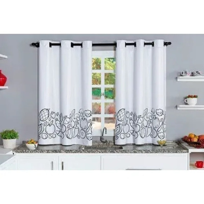 Cortina para Cozinha Blecaute Branca 1