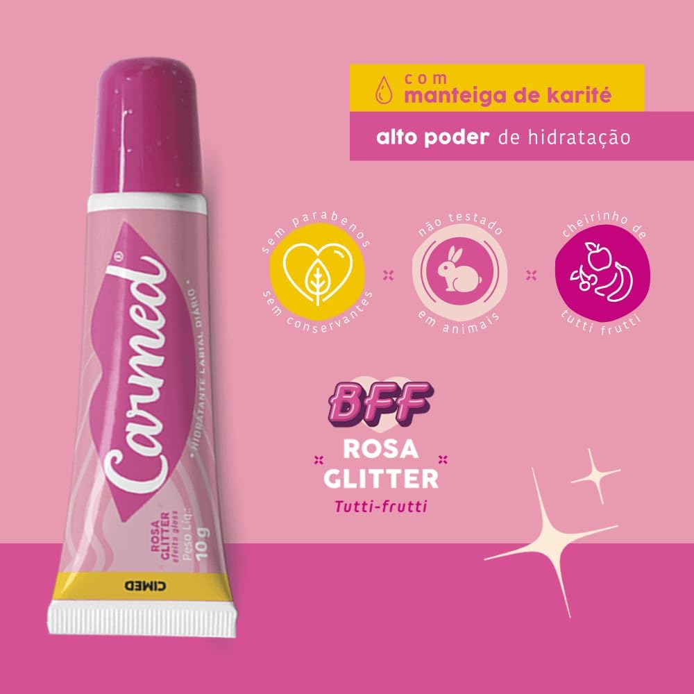 Hidratante Labial com Cor Rosa Glitter CIMED 5