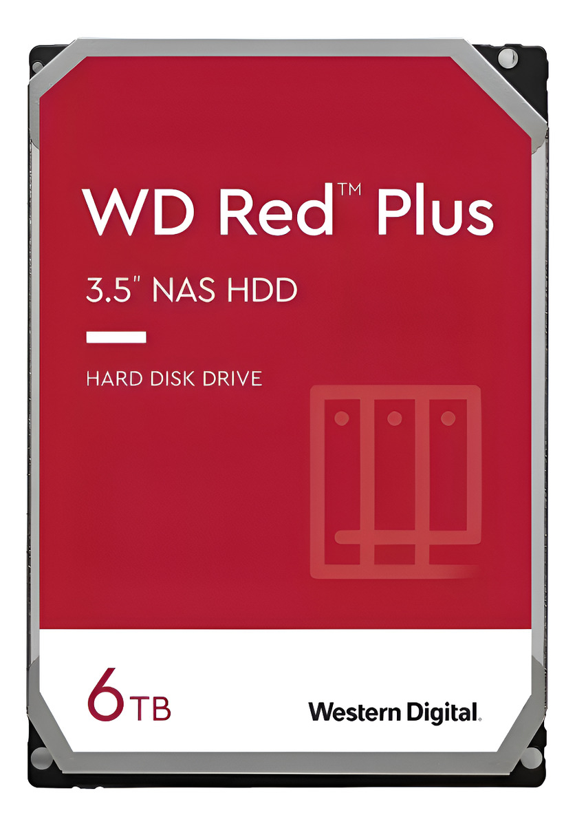 HDD Desktop Western Digital Red Plus 6 TB NAS SATA 6 5400 RPM 256 MB 3,5" 1