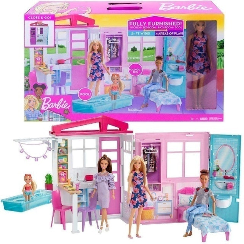 Casinha boneca Barbie mdf colorido 130 x 91 x 42 desmontada