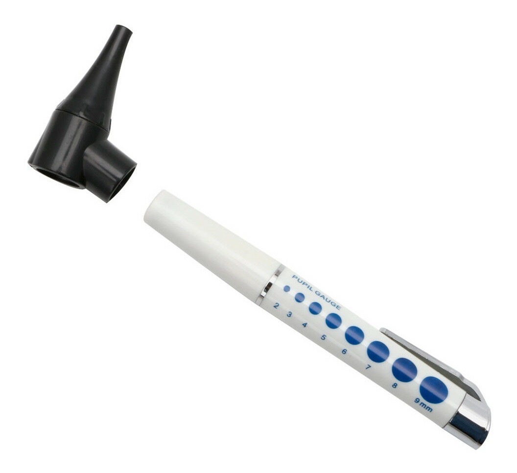 Otoscópio Médico c/ Estojo Caneta Lanterna + Pilhas 4