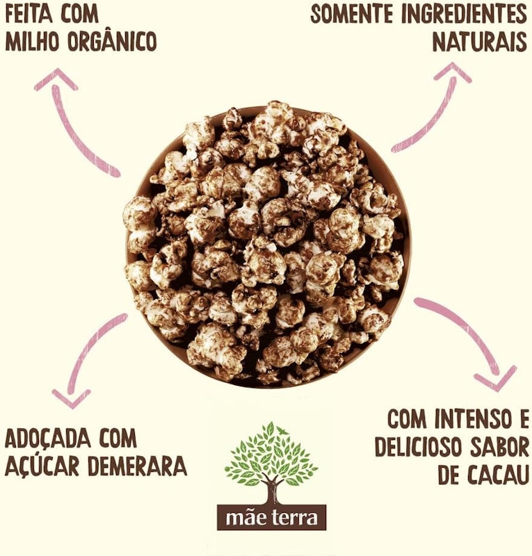 Pipoca Doce Orgânica Cacau Mãe Terra 5