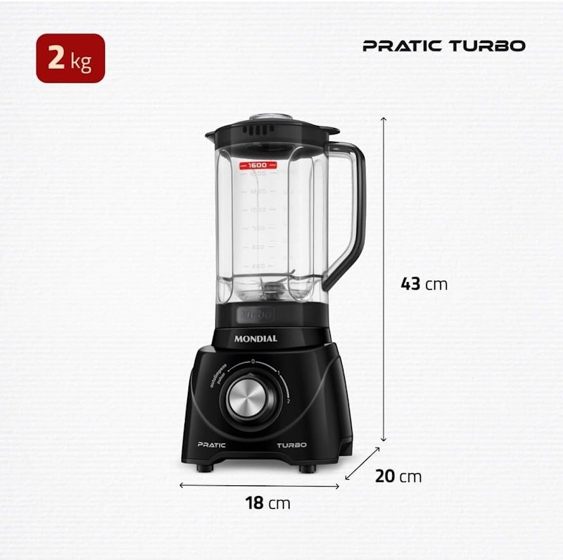 Liquidificador Pratic Turbo Mondial 5