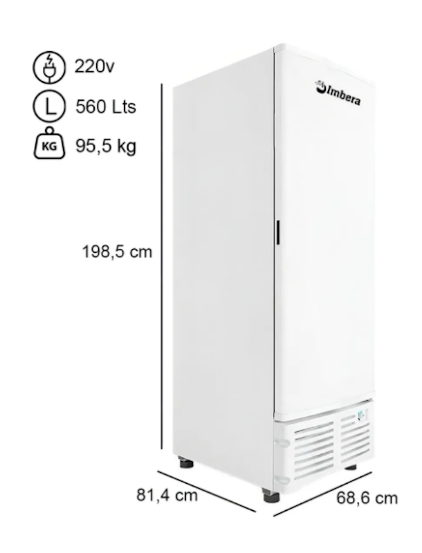 Freezer Vertical 561 L Tripla Ação Porta Cega Branca 5