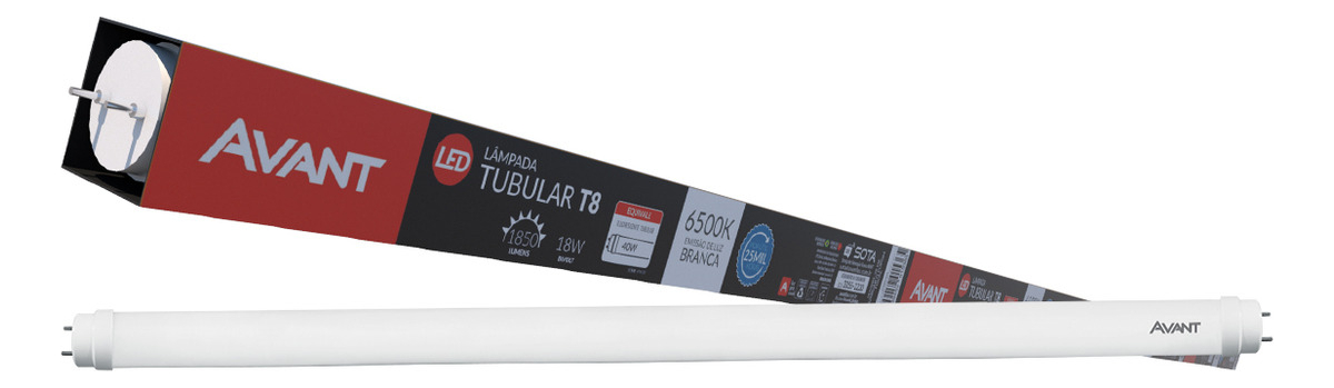 Lâmpada LED Tubular T8 18 W 6500 K 3