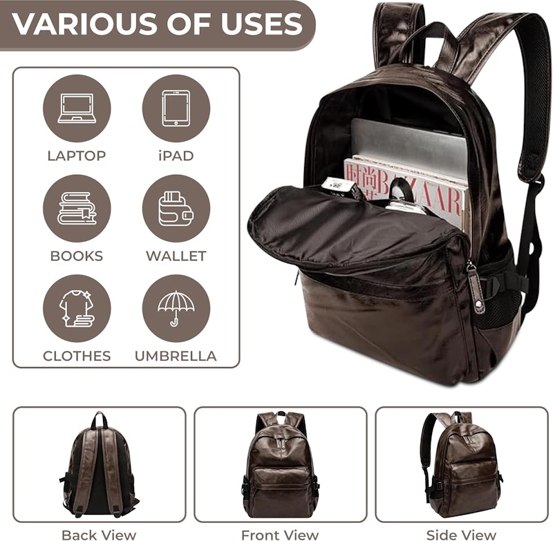 Mochila Executiva Couro Vintage Notebook Multifuncional 4
