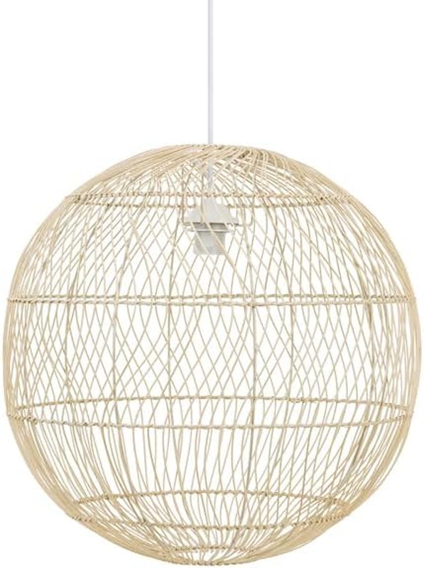 Luminária de Teto Circular de Palha Rattan Boho 50 cm 2