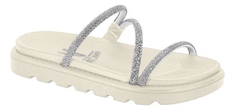 Chinelo Flatform Tiras Strass 1