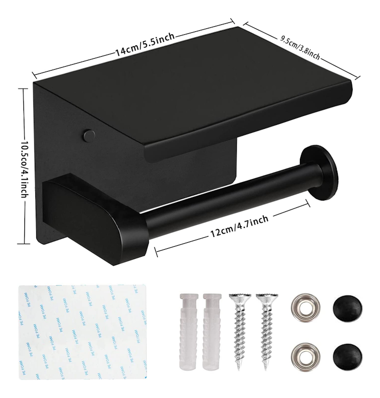 Suporte Autoadesivo de Papel Higiênico com Prateleira 2