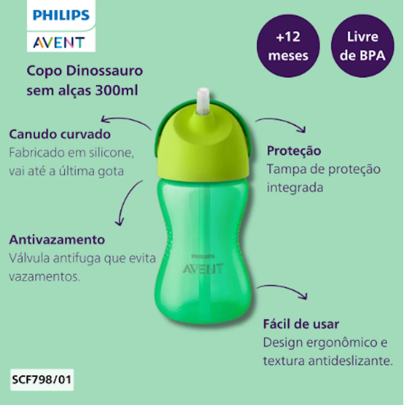 Copo Dinossauro Philips Avent 300 ml 12m+ 4