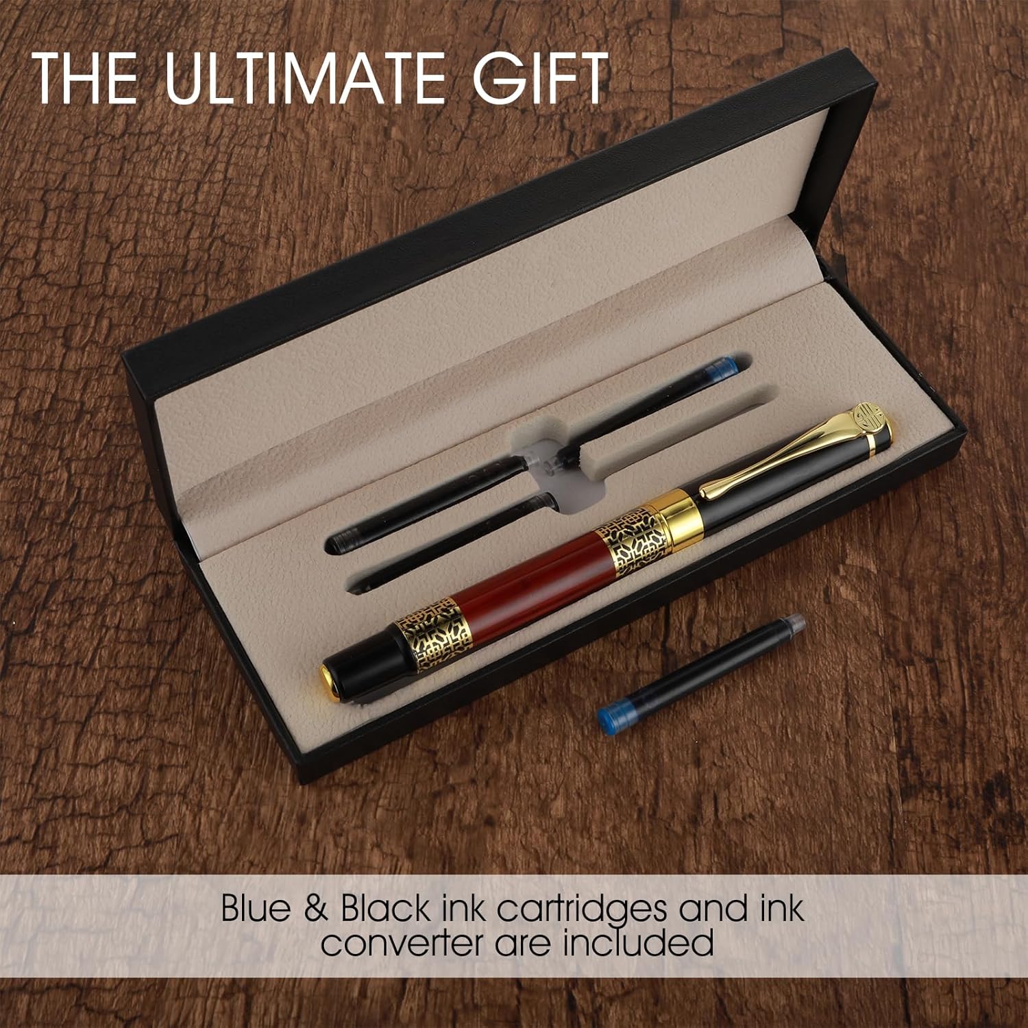 Conjunto Caneta-Tinteiro de Luxo com 4 Cartuchos de Tinta Cobee 3