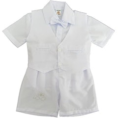 Conjunto Social Terno Menino Batizado Smoking Curto Bebe