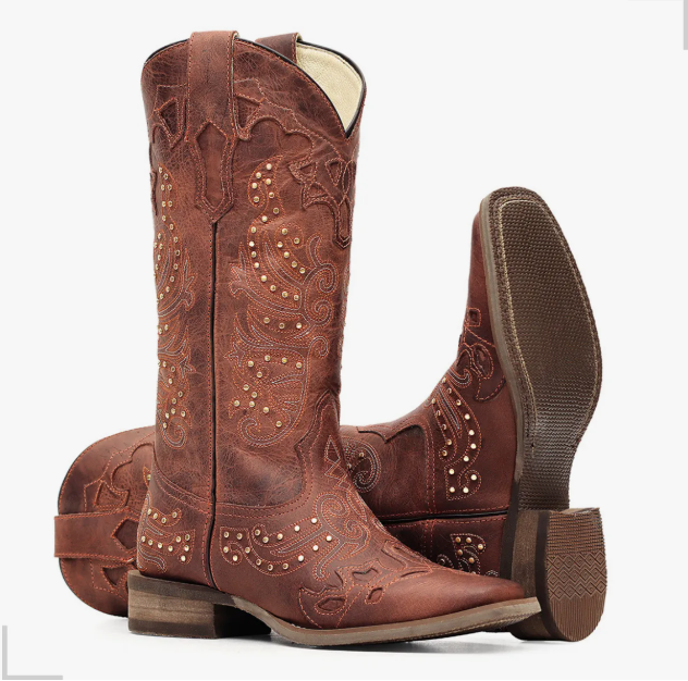 Bota Texana Feminina com Cano Alto Palmilha com Gel  2