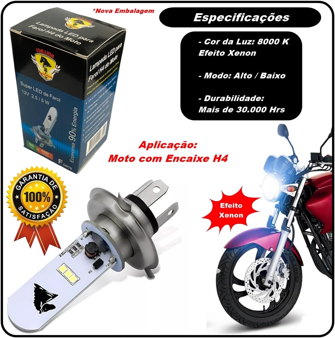 Lâmpada Led Prime 01 H4 2