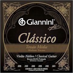 Encordoamento para Violão Náilon 6 Cordas Giannini Clássico Bronze 65/35 GENWPM