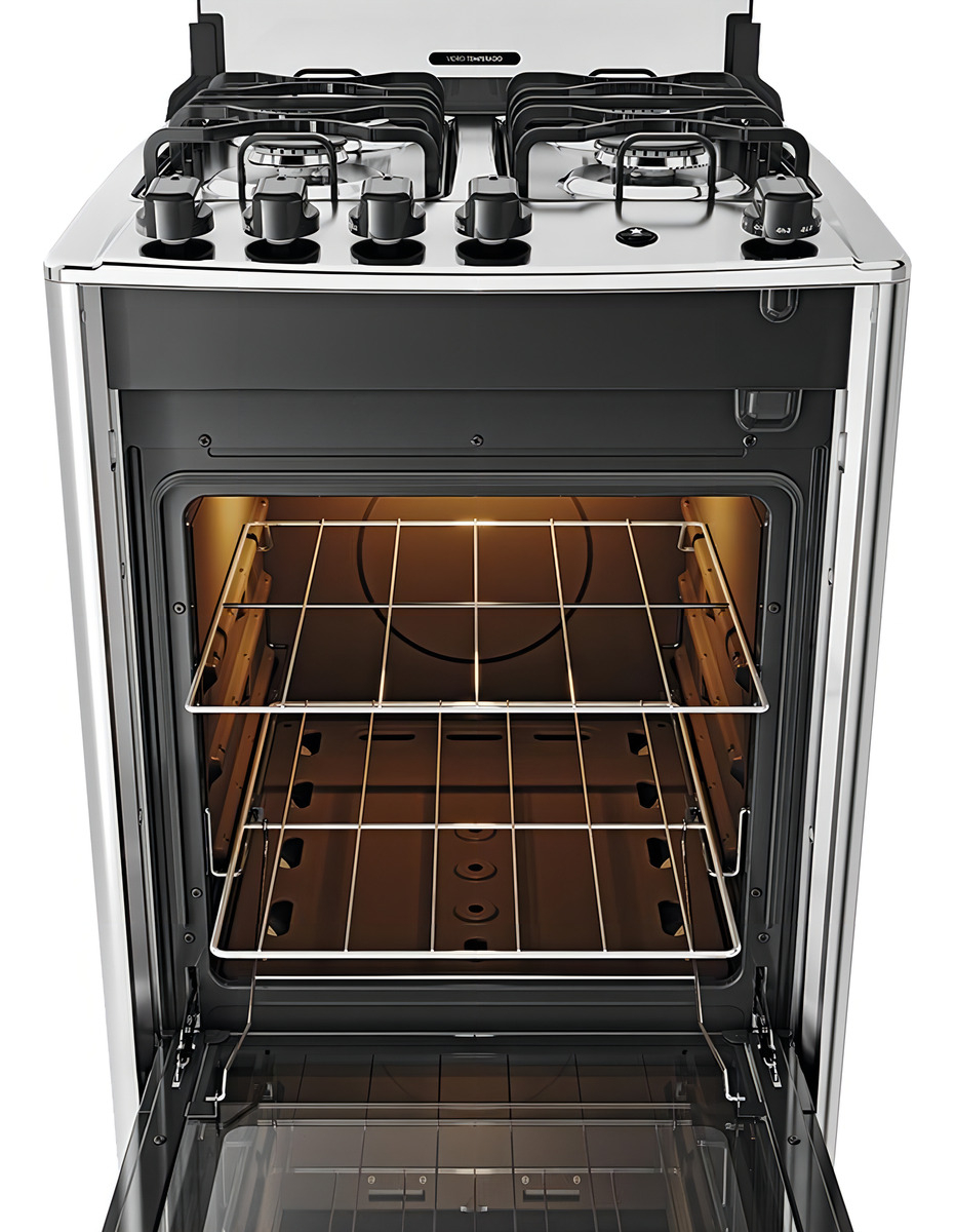 Fogão 4 Bocas Preto com Mesa Inox Dako Magister 3