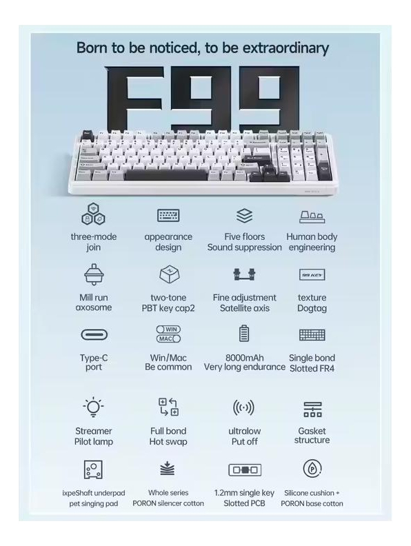 Teclado Mecânico sem Fio Bluetooth Aula 2