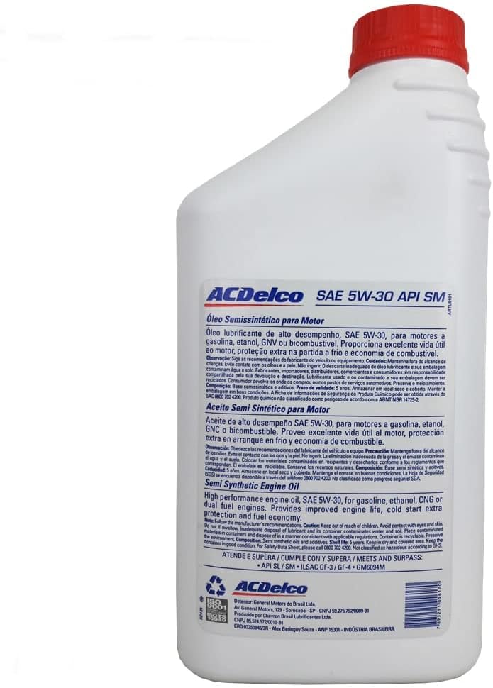 Óleo para Motor AC Delco 5W30 Semissintético 2