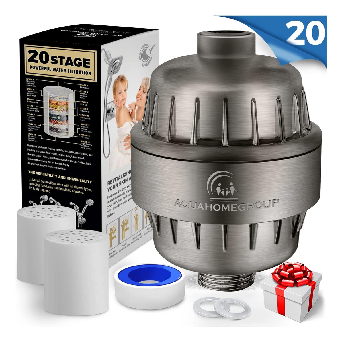 AquaHomeGroup Premium 20-Stage Shower Filter 3