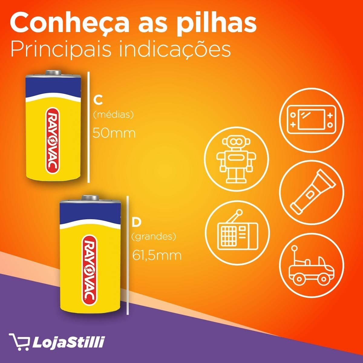 Pilha Comum Grande D2  2