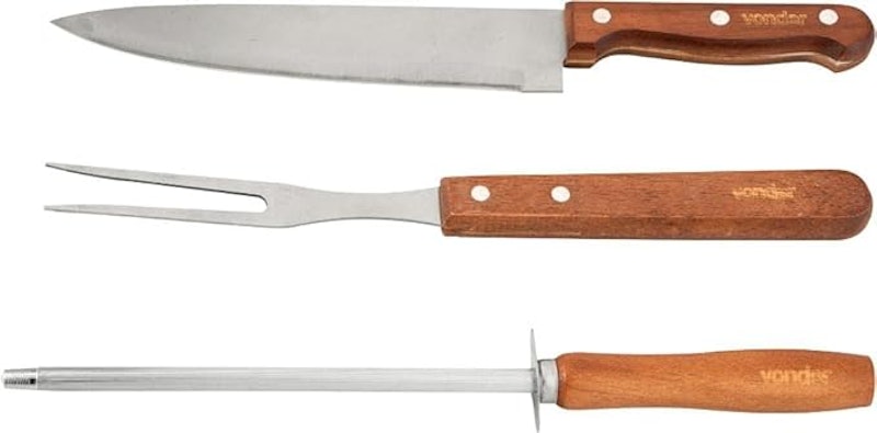 Jogo de Utensílios para Churrasco em Aço Inox com 4 Peças 2