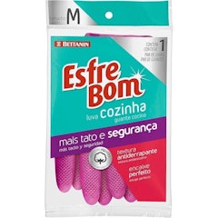 Luva Látex para Cozinha Média Rosa EsfreBom