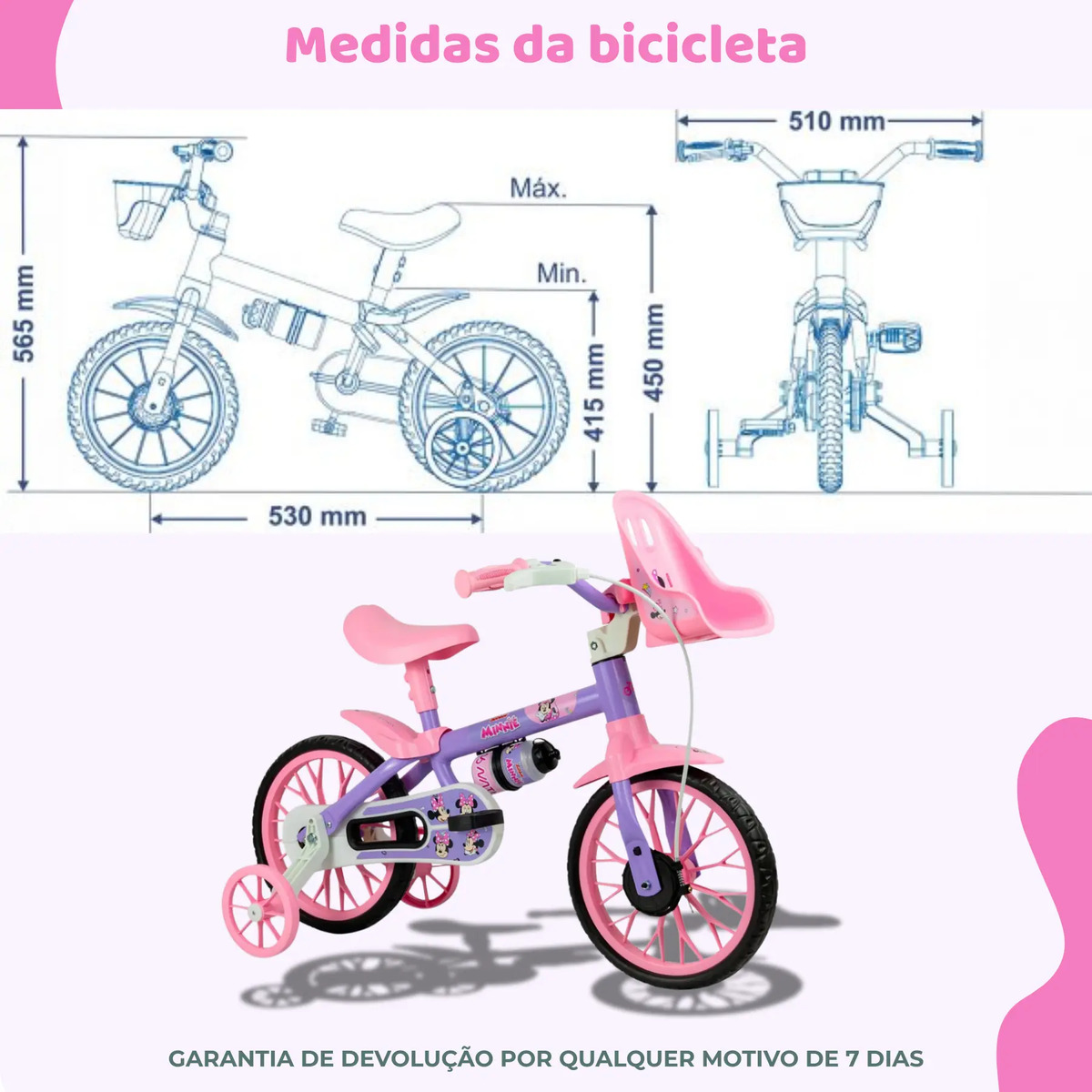 Bicicleta Aro 12 Nathor Minnie 3