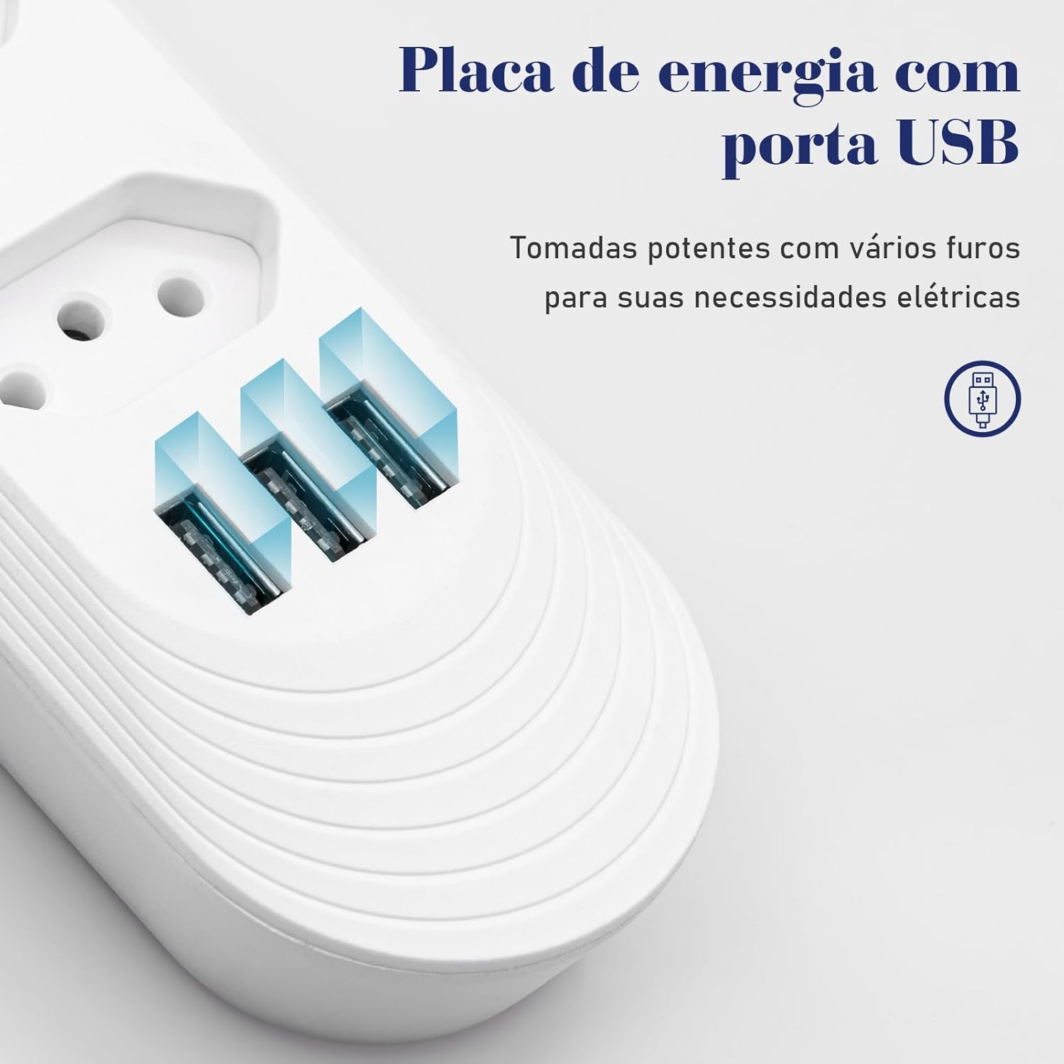 Extensão de Energia 4 Tomadas Fixas + 3 Móveis 3