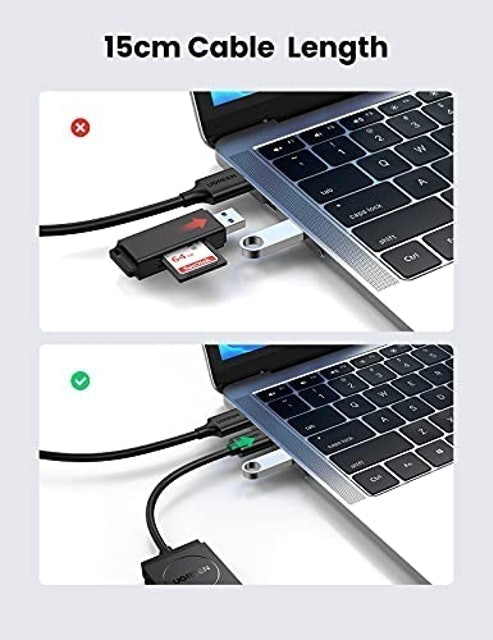 Adaptador Ugreen Cr127 Usb 3.0 p Micro Sd e SD Preto 4