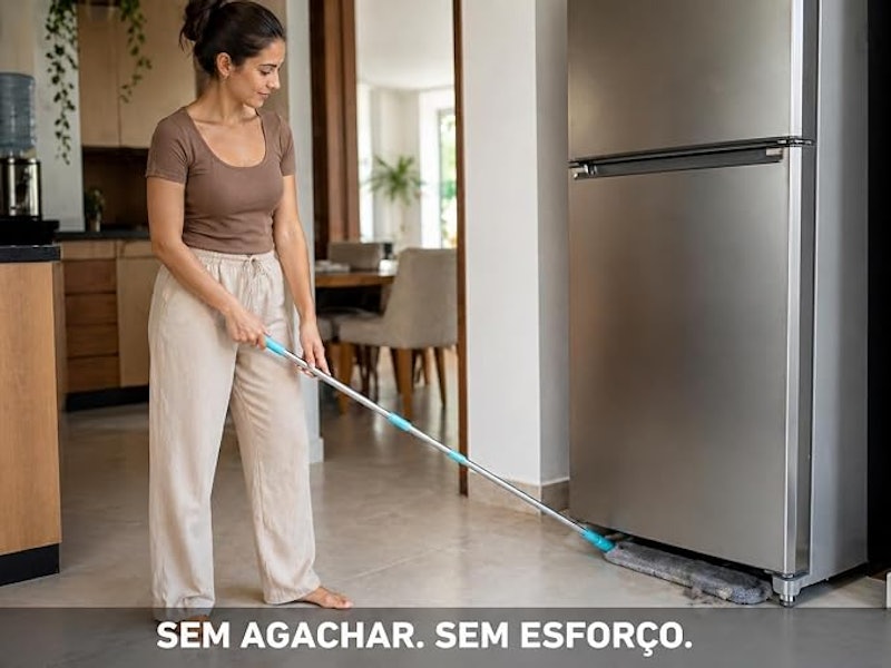 Espanador Mop Flat Microfibra Haste Longa 3