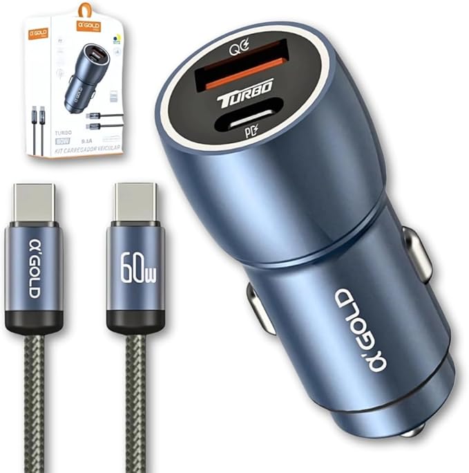 Carregador Super Turbo Veicular 60 W Duas Portas 1