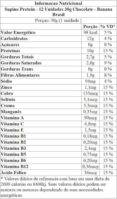Supino Protein Chocolate Banana Brasil (12 unidades) 3