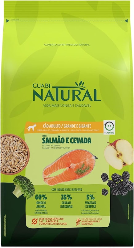 Ração Guabi Natural Cão Adulto Grande e Gigante Salmão e Cevada 1