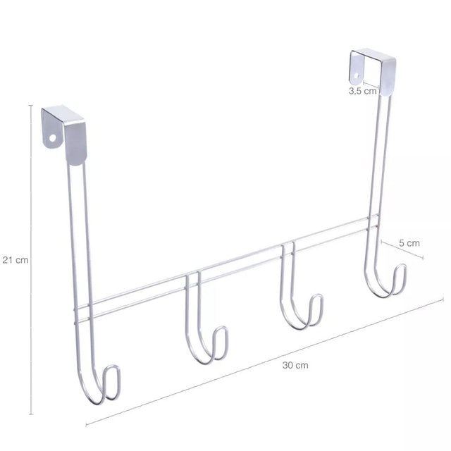 Cabide para Porta com 4 Ganchos  3