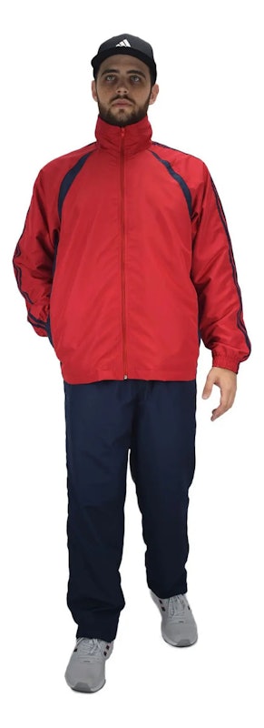 Conjunto Agasalho Masculino Tactel Forrado Esportivo Vermelho 1