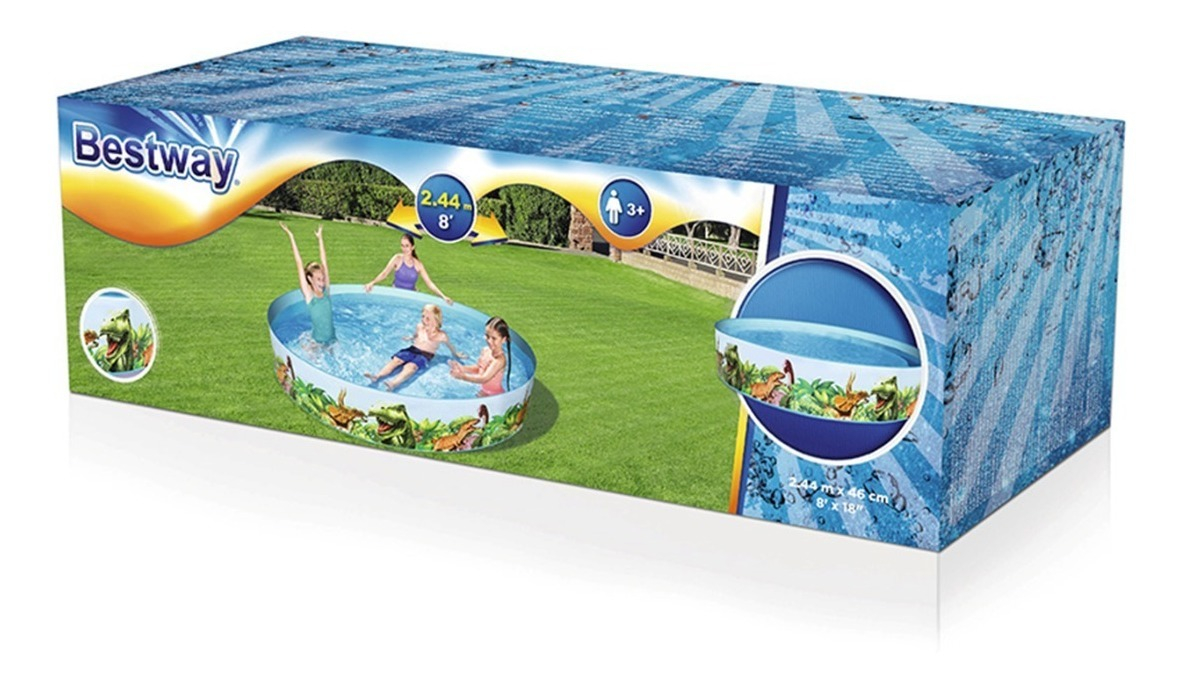 Piscina Infantil Inflável Semirrígida Dinossauro 2074 L 4