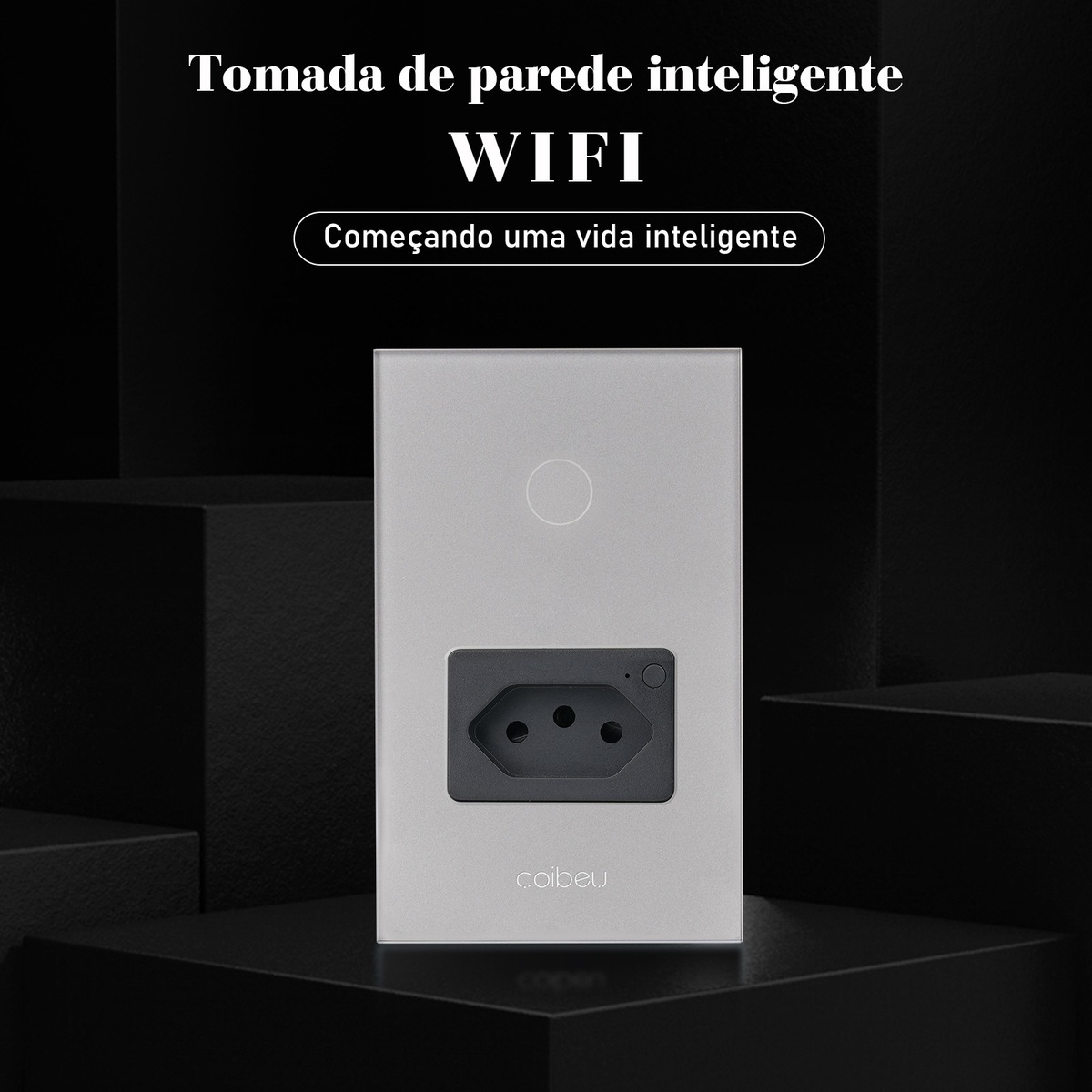 Interruptor Inteligente de Parede Touch com Tomada Embutida Coibeu 4