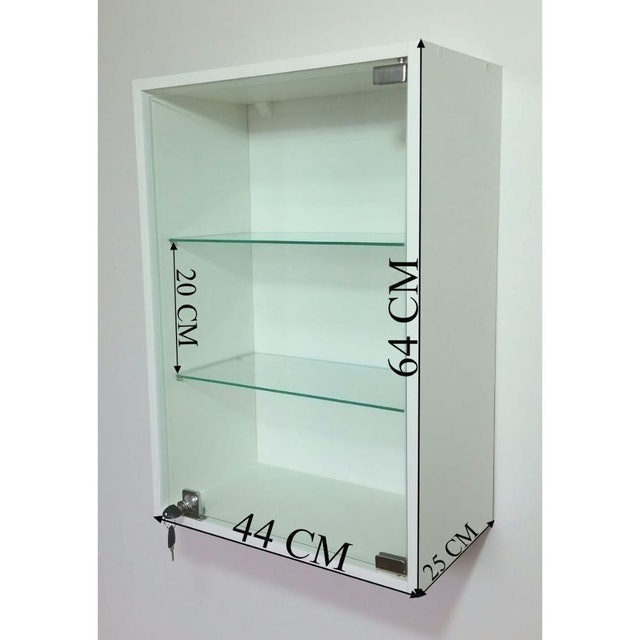 Vitrine Suspensa Expositor Fechadura Porta Vidro Temperado 4
