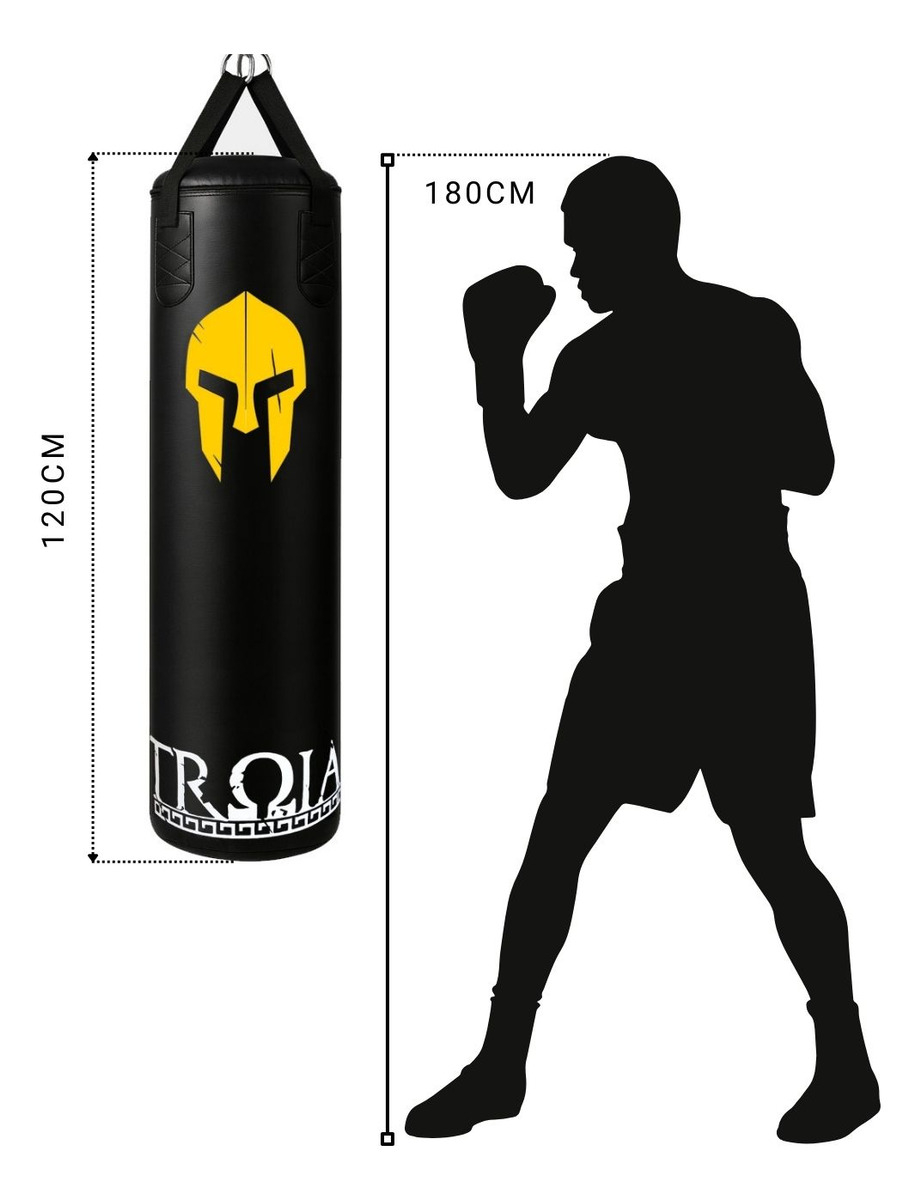 Saco de Pancada Troia Sport 120 cm + Luva + Suporte 5