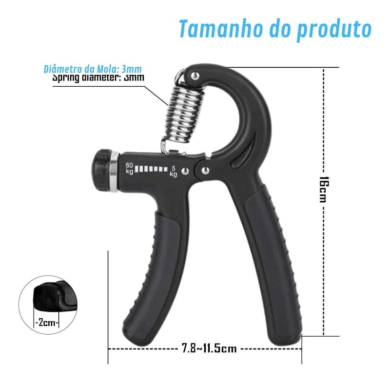 Hand Grip com Mola Ajustável 5 a 60 kg 5