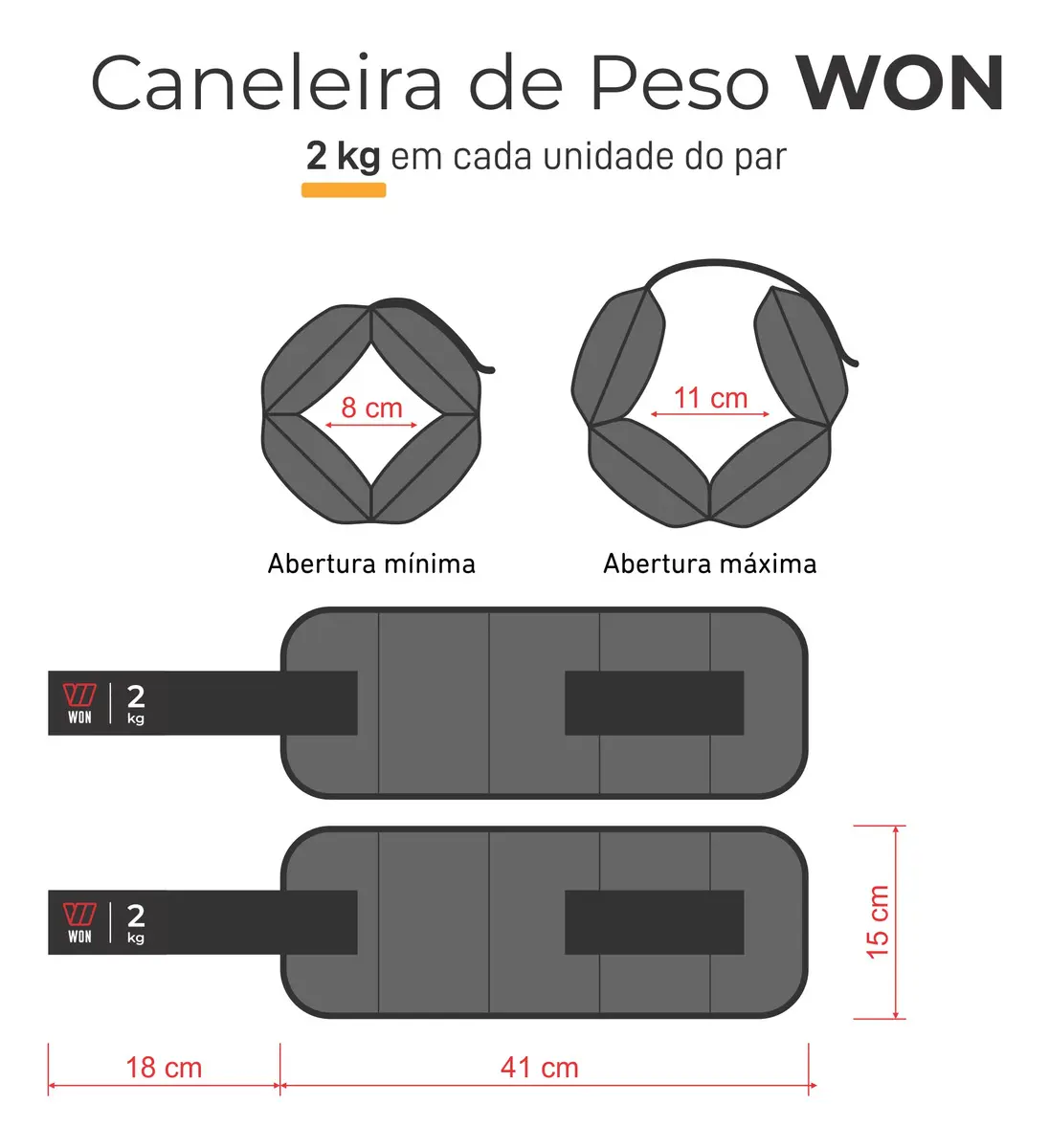 Par de Caneleiras de Peso 2 kg  3