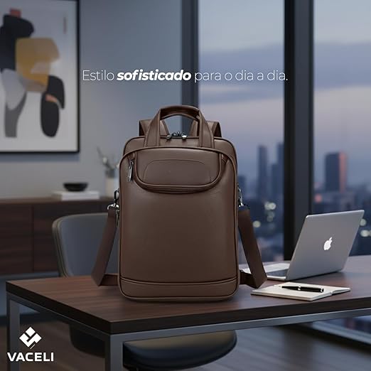 Mochila Couro Reforçada Executiva Grande Vaceli 5