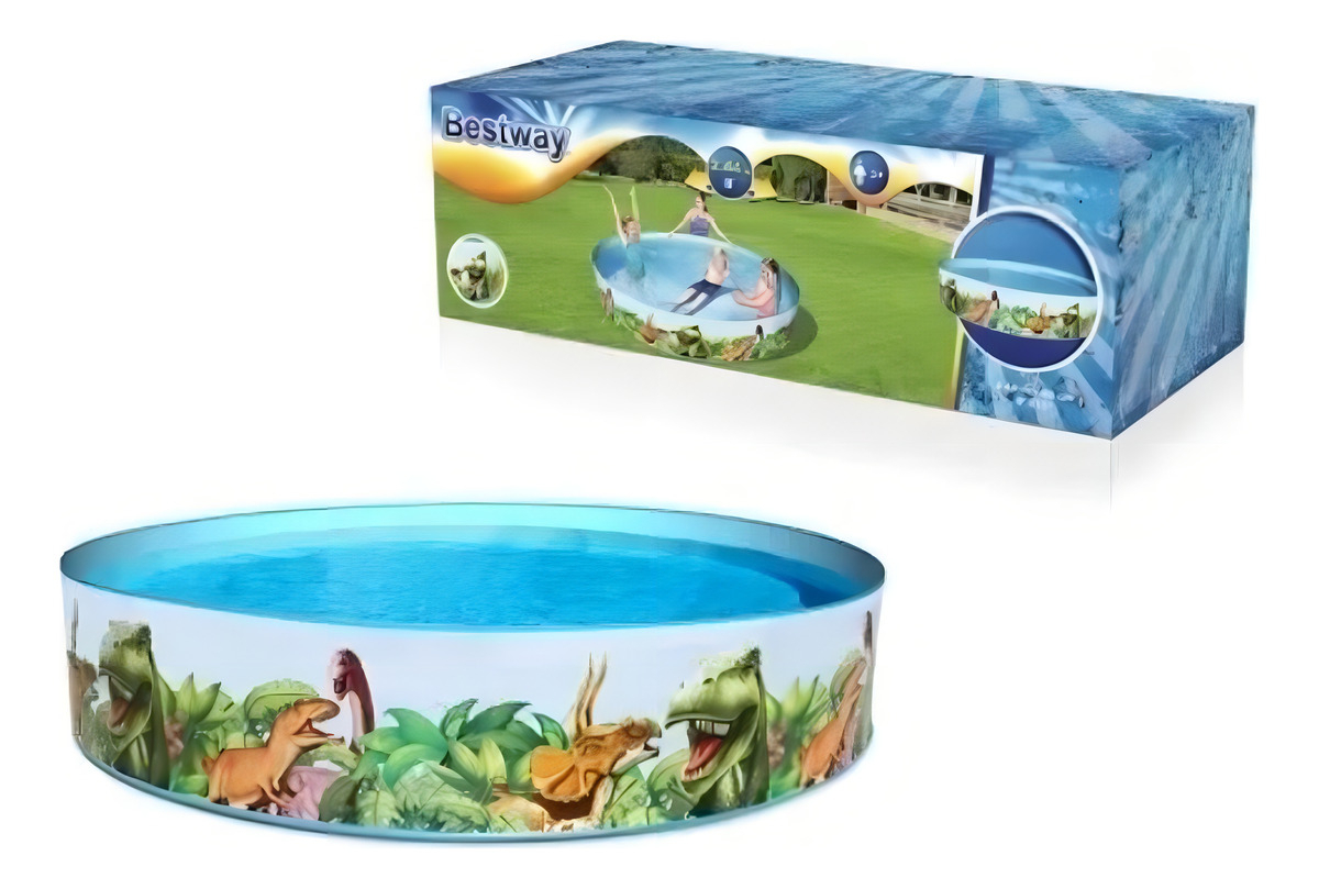 Piscina Infantil Inflável Semirrígida Dinossauro 2074 L 2