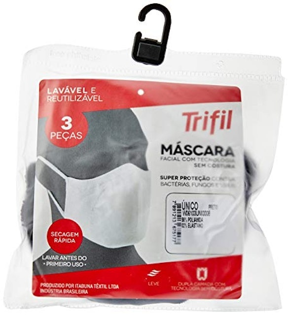 Kit com 3 Máscaras de Tecido Trifil Microfibra 2